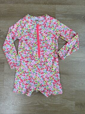 Old Navy Floral Swimsuit Rash Guard Size 3T
